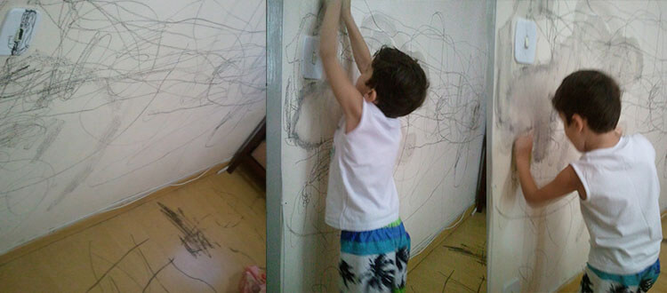 João pintando a parede | Portal Sem Choro